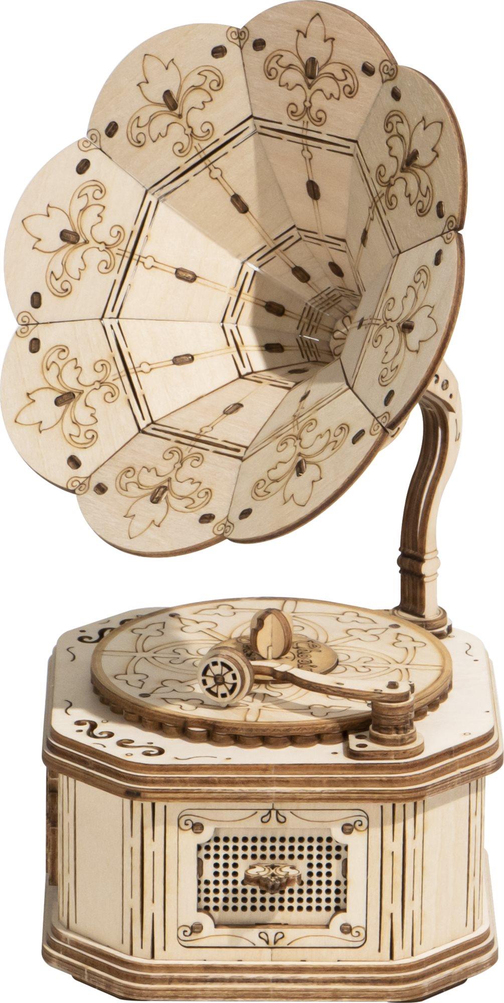 ROBOTIME Rolife 3D drevené puzzle Gramofón 122 dielikov