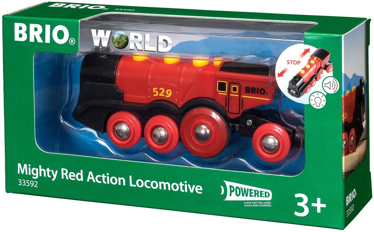 Brio World 33592 - Mohutná červená akčná lokomotíva