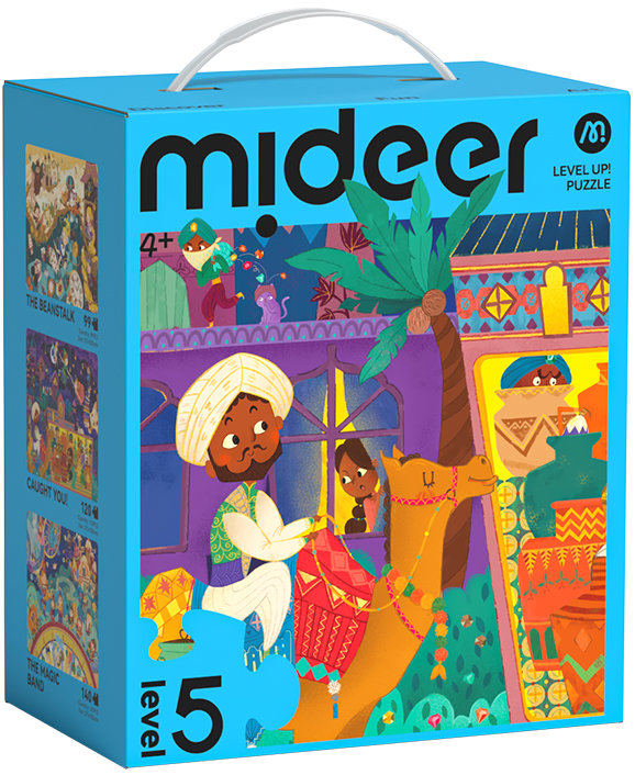 Mideer LEVEL UP! 05 - Svět fantazie puzzle 3v1 (99, 120 a 140 dílků)