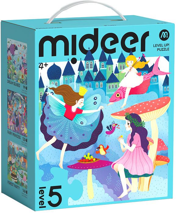 Mideer LEVEL UP! 05 - Dětský svět puzzle 3v1 (99, 120 a 140 dílků)