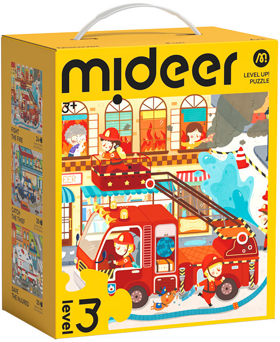 Mideer LEVEL UP! 03 - Člověk v tísni puzzle 3v1 (24, 30 a 35 dílků)