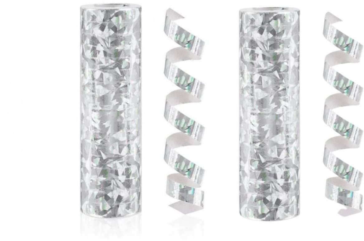 GoDan Serpentína holografická strieborná, 400 cm, 2 ks