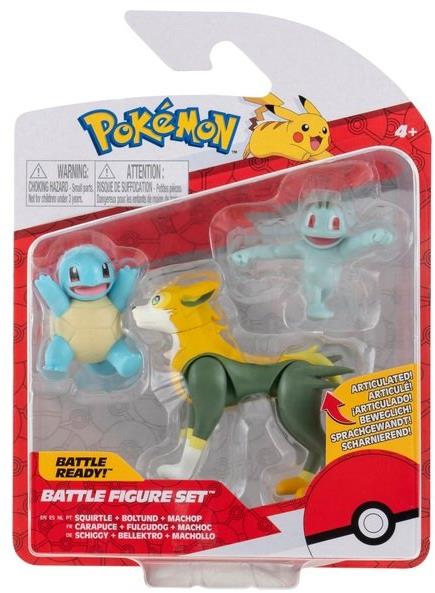Pokémon figúrky Squirtle Boltund a Machop