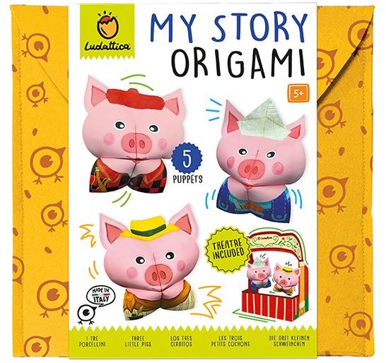 Ludattica Môj príbeh Origami – Tri malé prasiatka + kartónové divadlo
