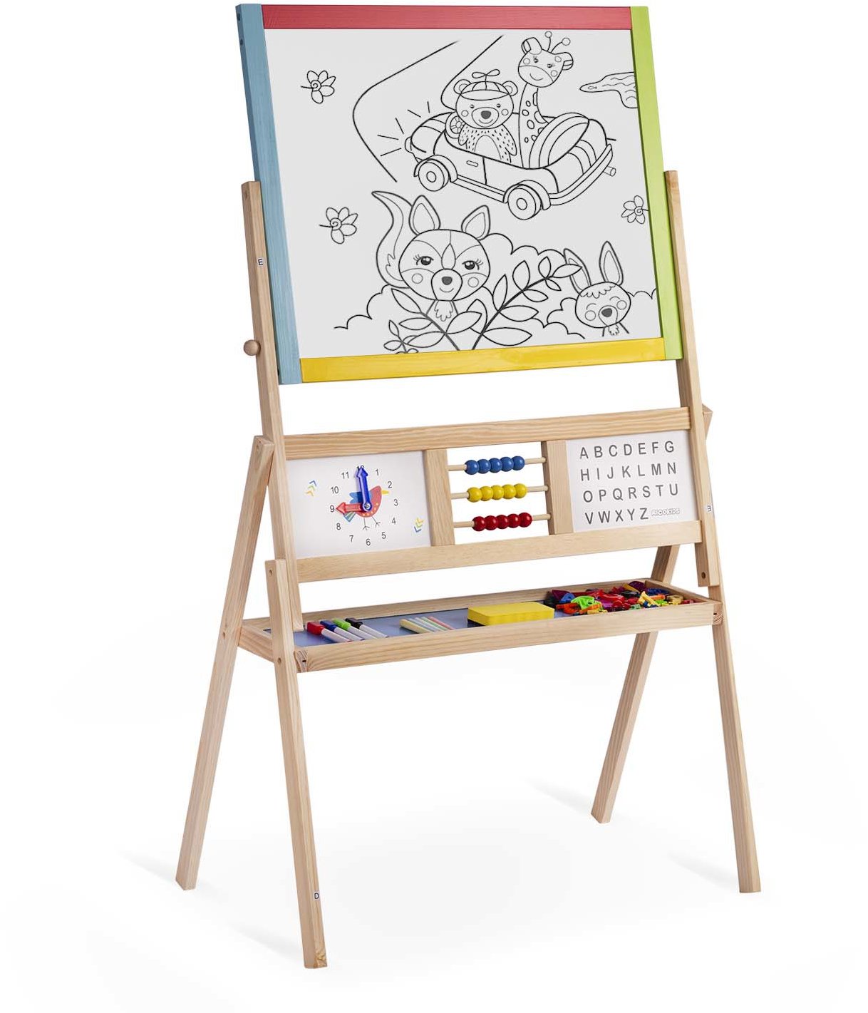 Ricokids Veľká magnetická tabuľa s hodinami, viacfarebná