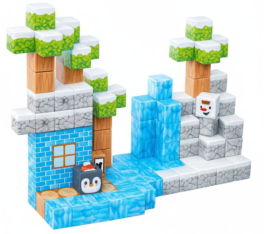 iMex Toys Magnetická stavebnica 113 ks v štýle minecraft CH1312