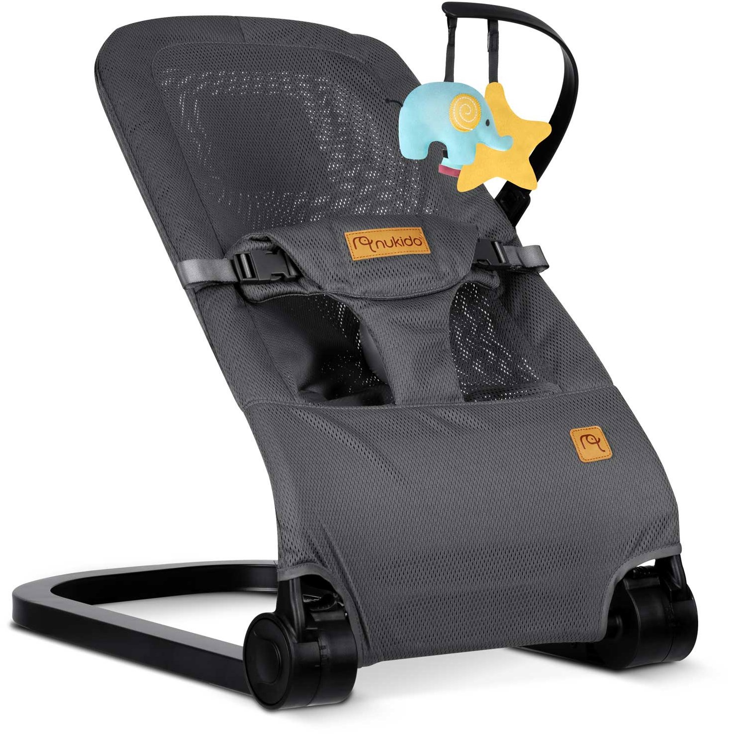 Nukido NK-52 hojdacie kreslo s hračkami, sivé