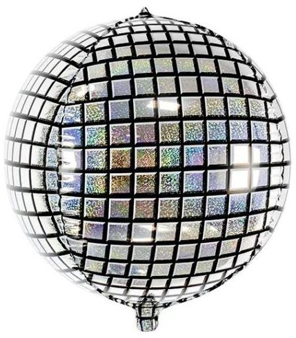 PARTYDECO Balón fóliový – 3D disko guľa, 40 cm, 1 ks