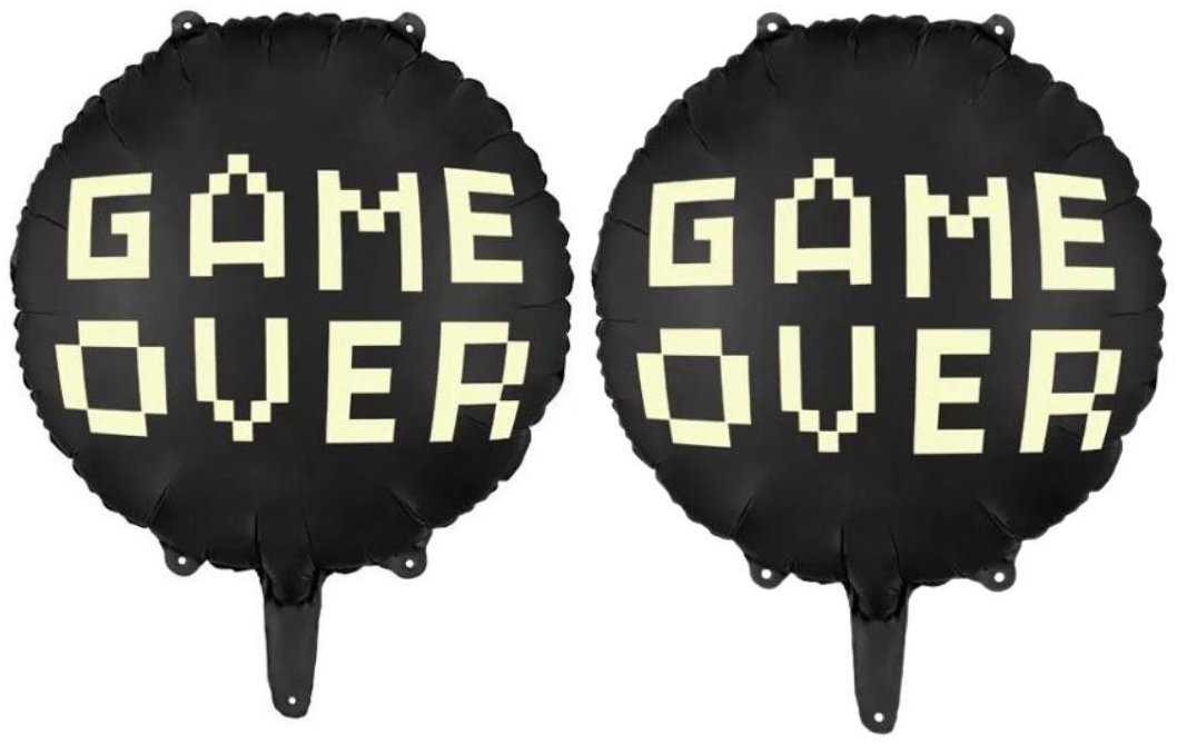 PARTYDECO Balón fóliový – game over, rozlúčka so slobodou, 45 cm, 2 ks