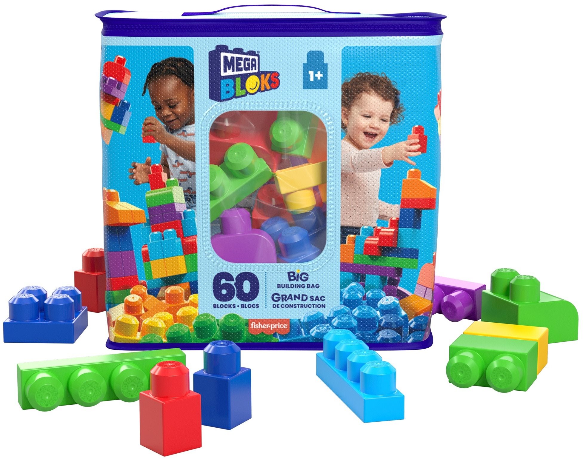 Mega Bloks Vrece kociek pre chlapcov (60 ks)