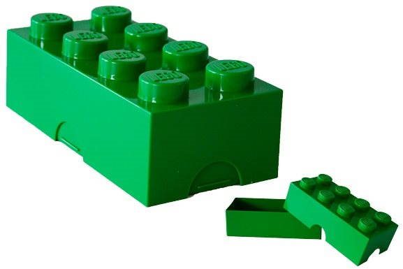 LEGO Box na desiatu 100 × 200 × 75 mm – tmavo zelený