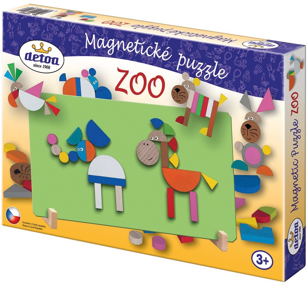 Detoa Drevené hračky - Magnetické puzzle ZOO