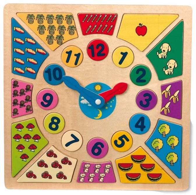 Vkladacie výukové puzzle – Nauč sa hodiny