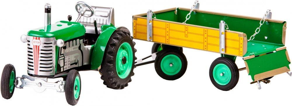 Kovap Traktor s vlečkou na kľúčik, zelený