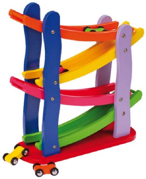 Drevená pretekárska dráha, 4 autíčka