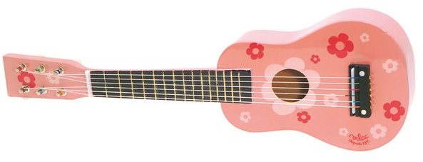 Gitara ružová s kvetmi