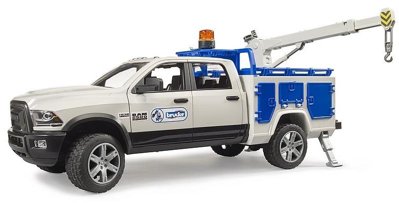 Bruder 2509 Terénne auto RAM s otočným majákom a hydraulickou rukou