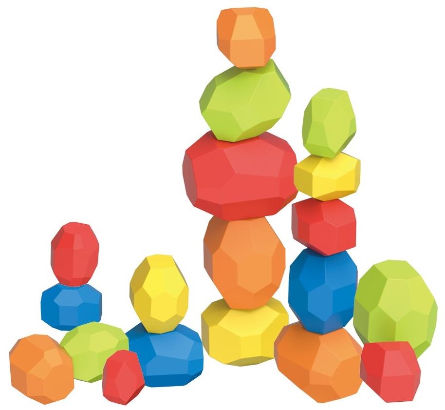 Bavytoy Drevené balančné kamene 12 ks