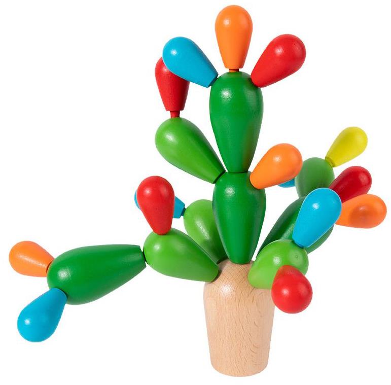 Bavytoy Drevená balančná skladačka kaktus