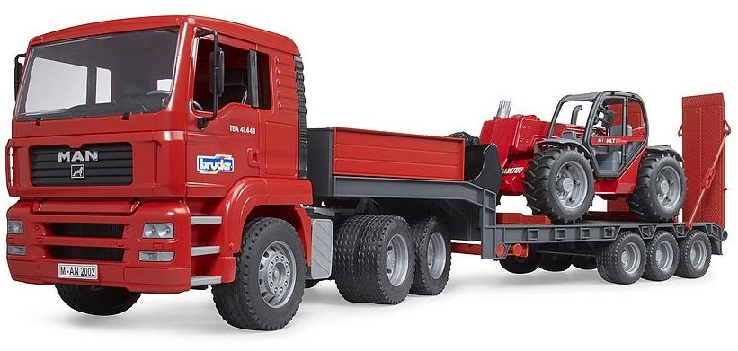 Bruder 2774 Podvalník MAN TGA s teleskopickým nakladačom Manitou