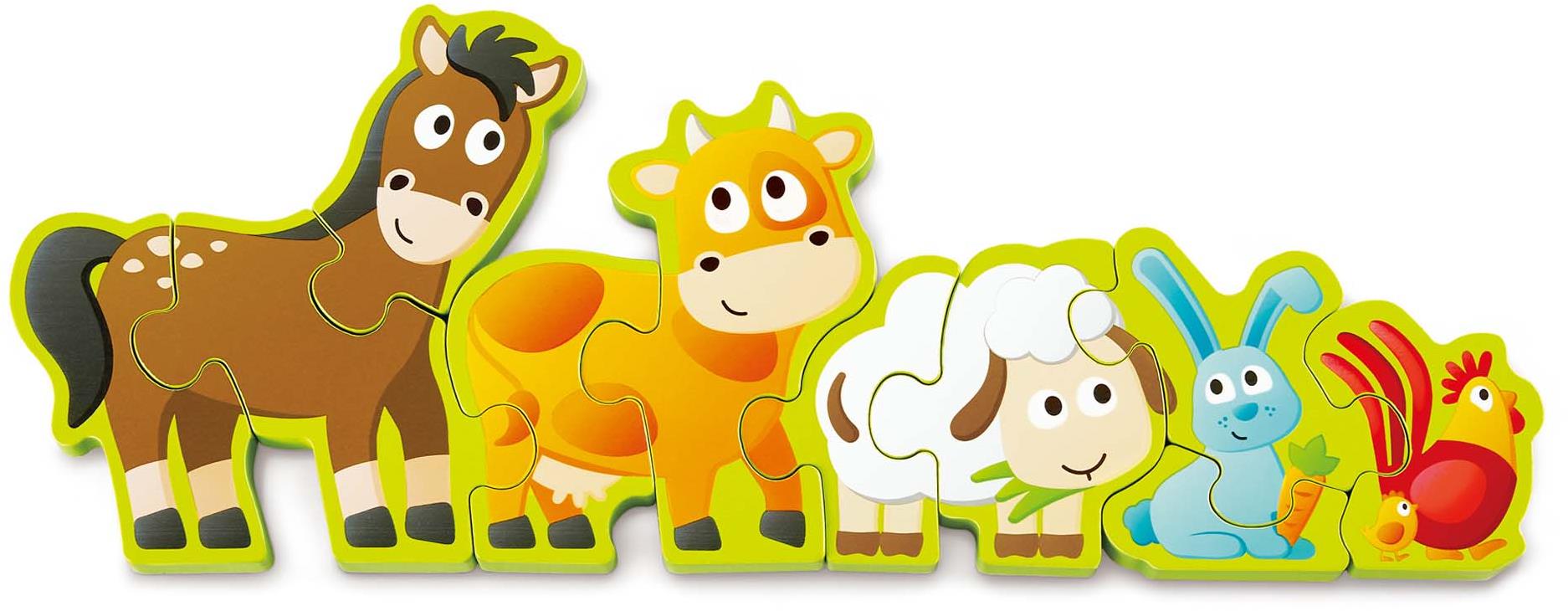 Hape Puzzle – Zvieratká a číslice, 10 dielikov