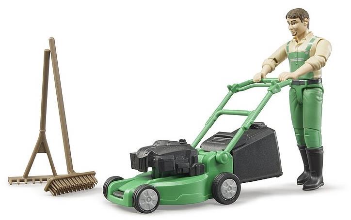 Bruder 62103 BWORLD Záhradník s kosačkou a príslušenstvom