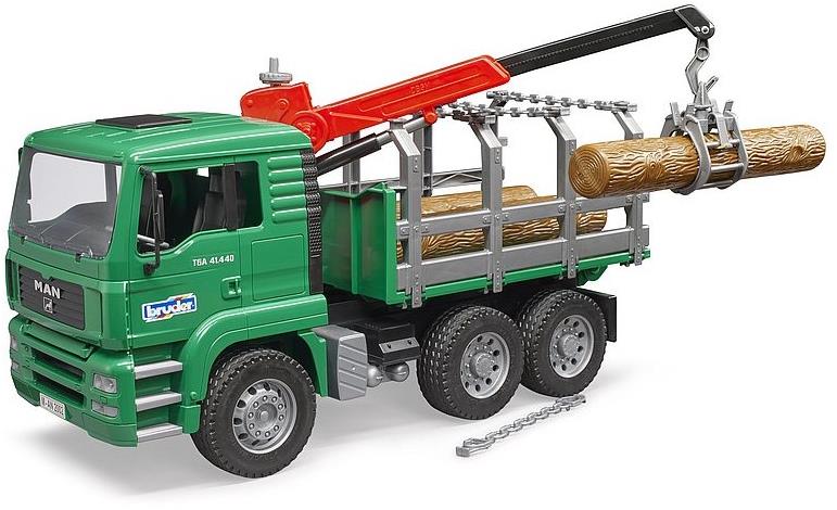 Bruder 2769 Nákladné auto MAN TGA Timber s nakladacím ramenom a 3 kmeňmi