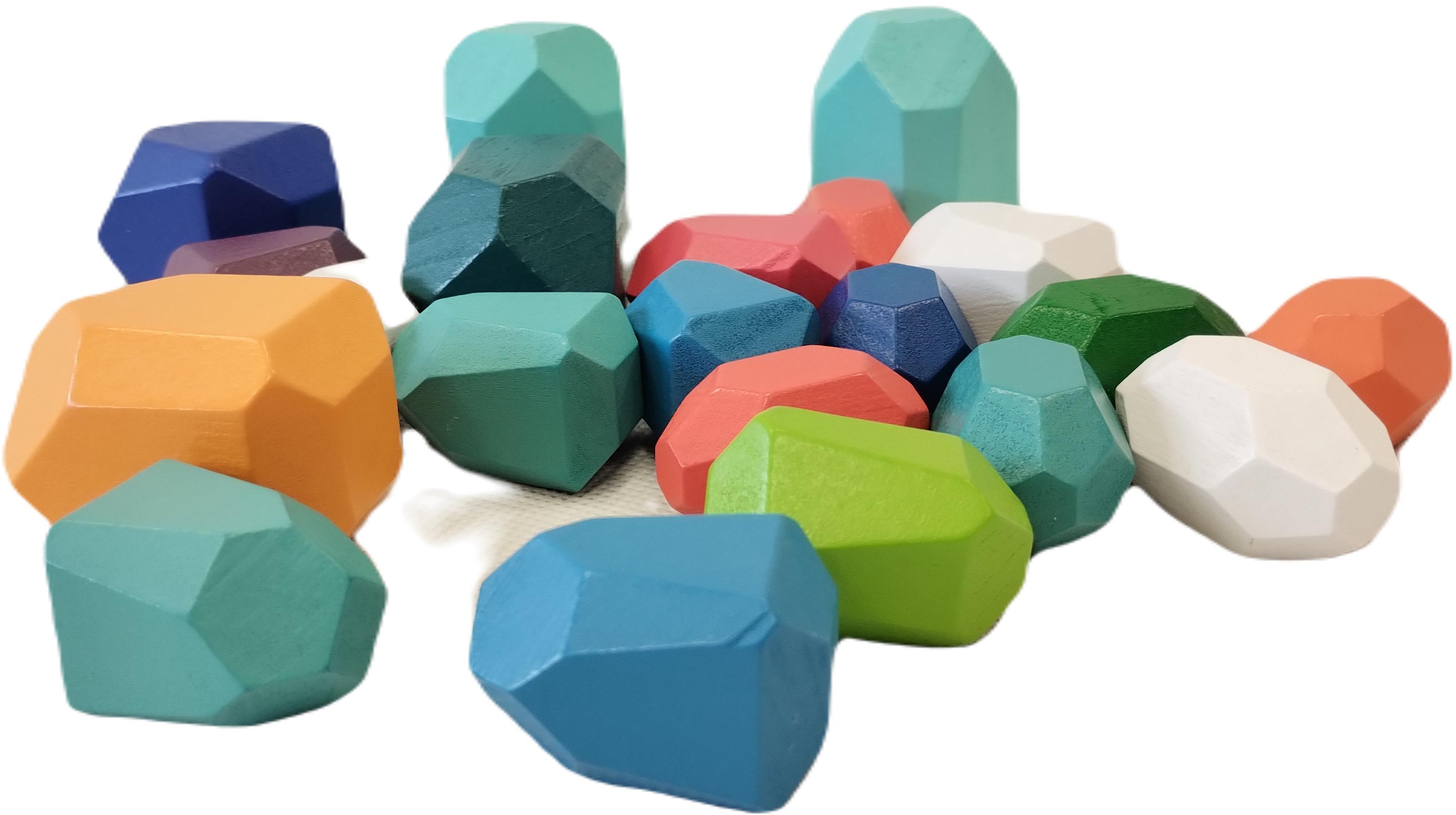 Bavytoy Drevené balančné kamene delux 21 ks