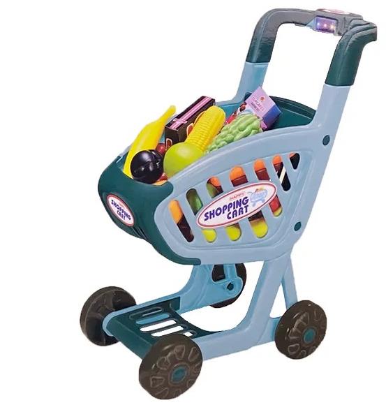 Bavytoy Nákupný vozík s príslušenstvom modrý