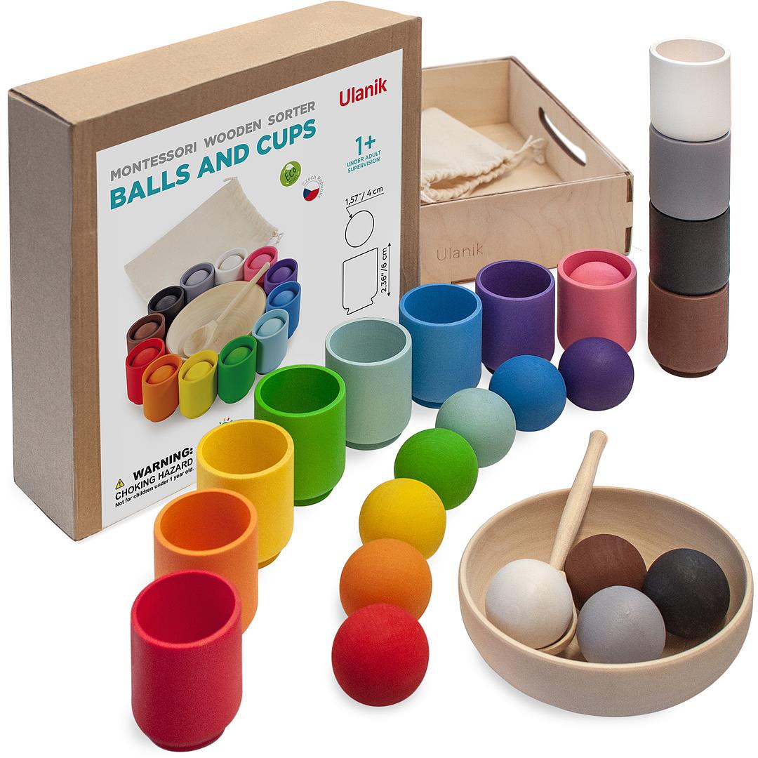 Ulanik Montessori Balls and Cups pre najmenších