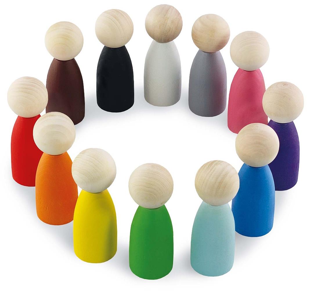 Ulanik Montessori drevená hračka Peg Dolls 12 ks