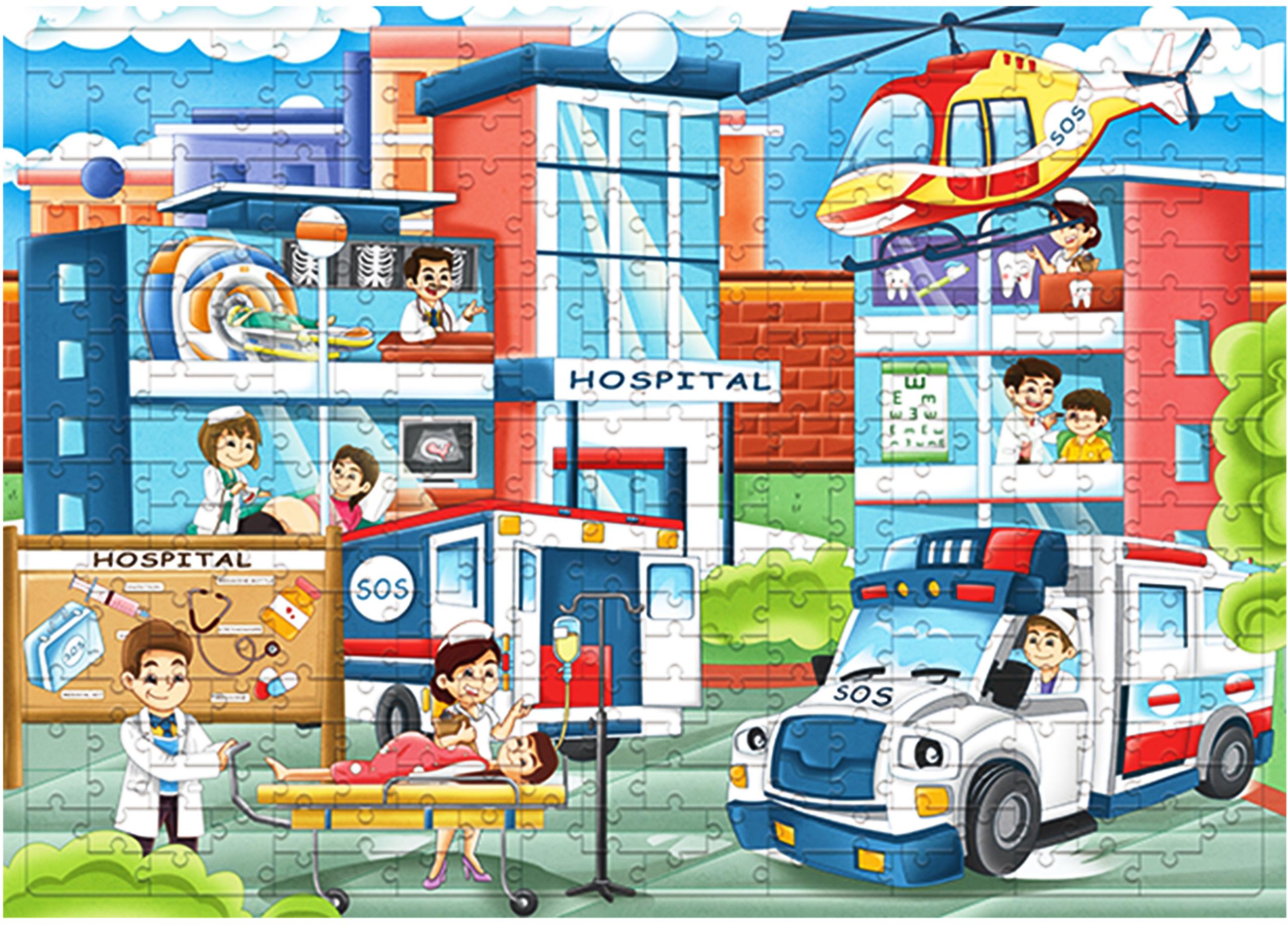 Aga4Kids Detské puzzle Nemocnica 172 dielikov