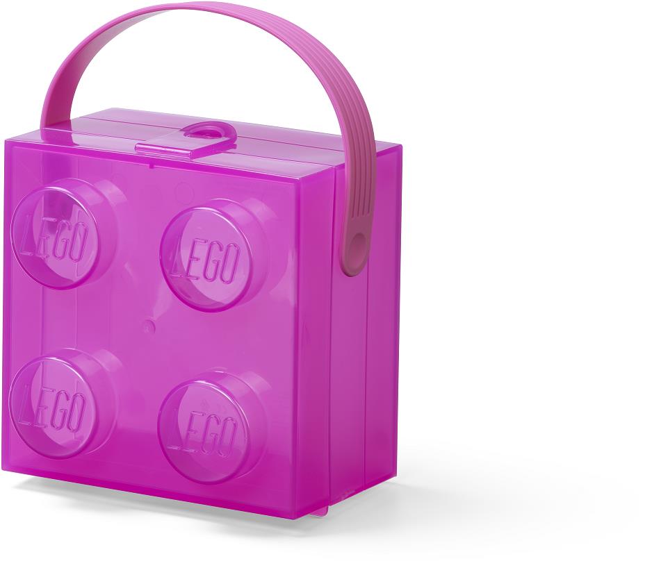 LEGO Box s rukoväťou – priesvitná fialová