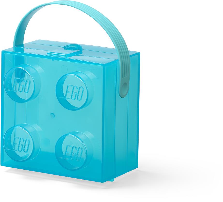 LEGO Box s rukoväťou – priesvitná modrá