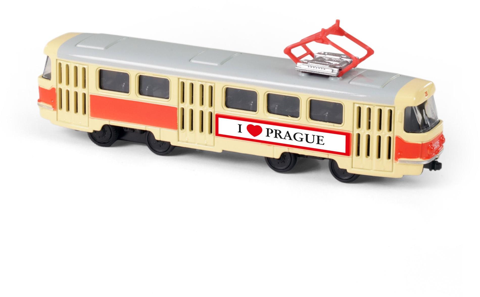 RAPPA Električka Tatra T3 I Love Prague spätný chod kovová 16 cm