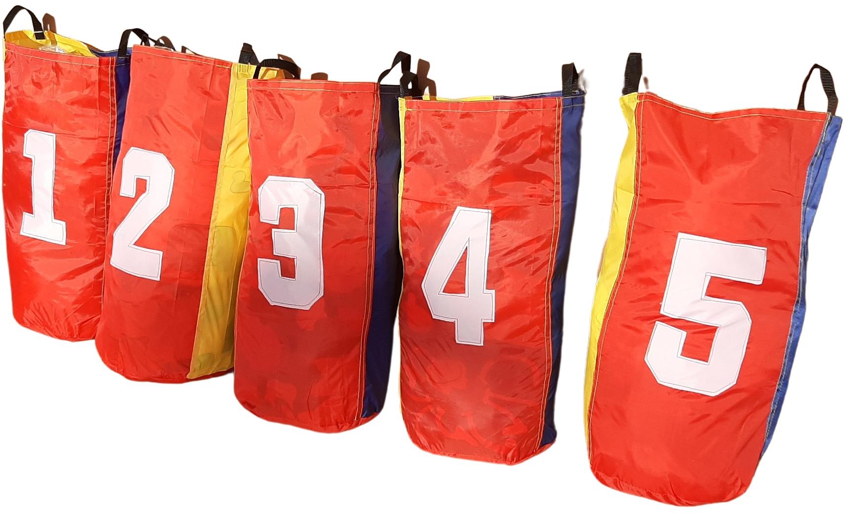 MASTER Skákacie vrecia 50 × 70 cm pre deti v súprave 5 ks, čísla