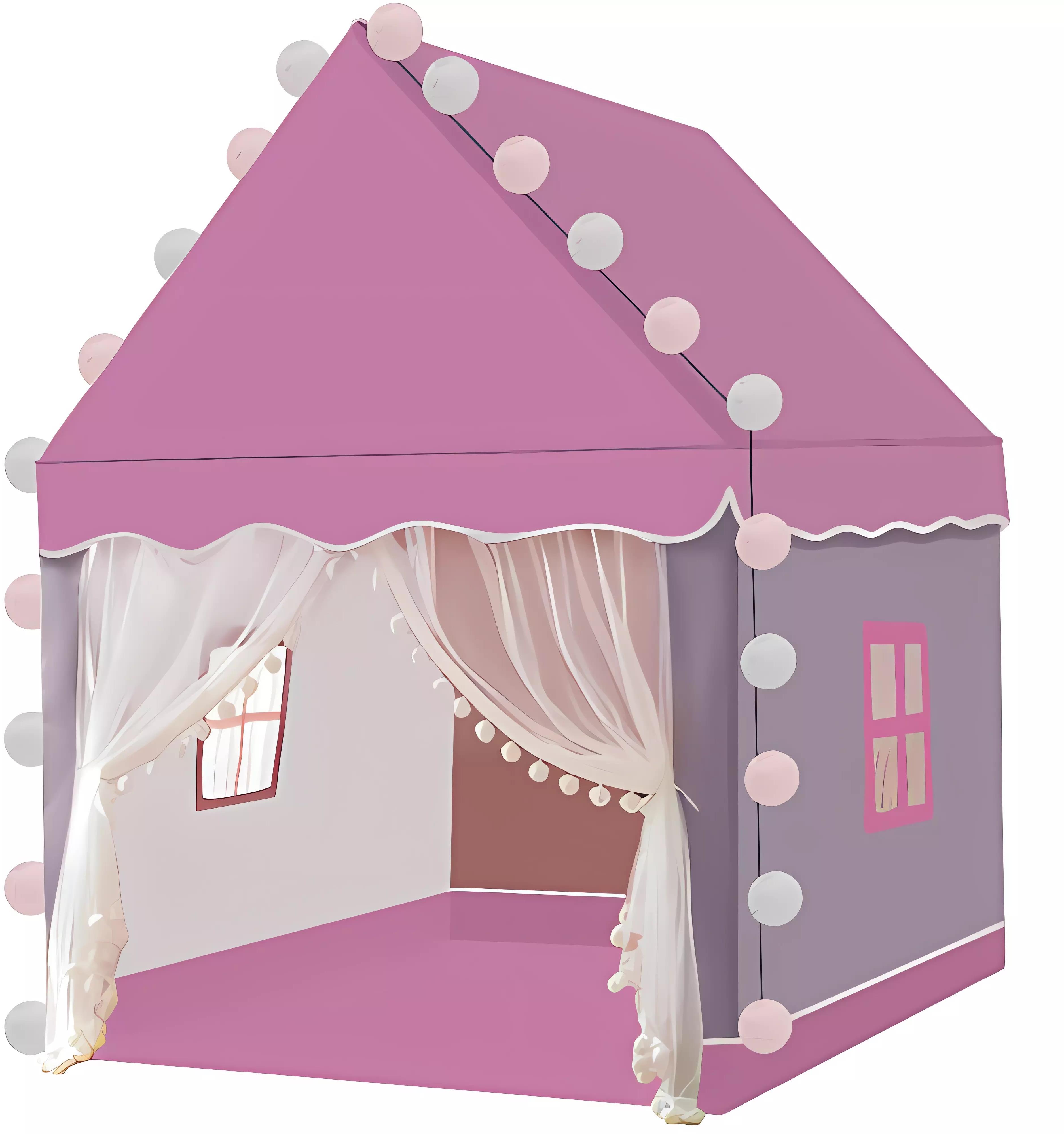 KRUZZEL 22653 Detský stan dievčenský so svetielkami ružový