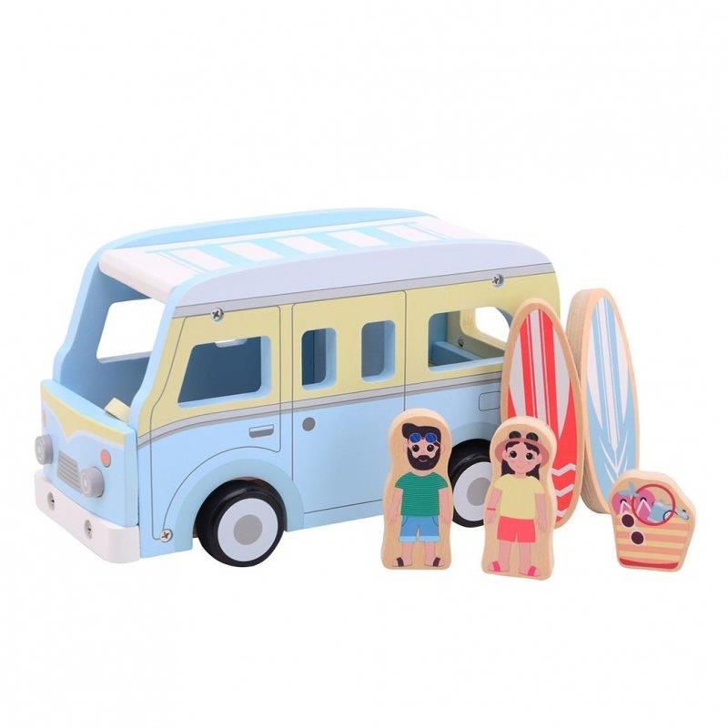 Jouéco Drevený plážový retro karavan 7 ks 18m+