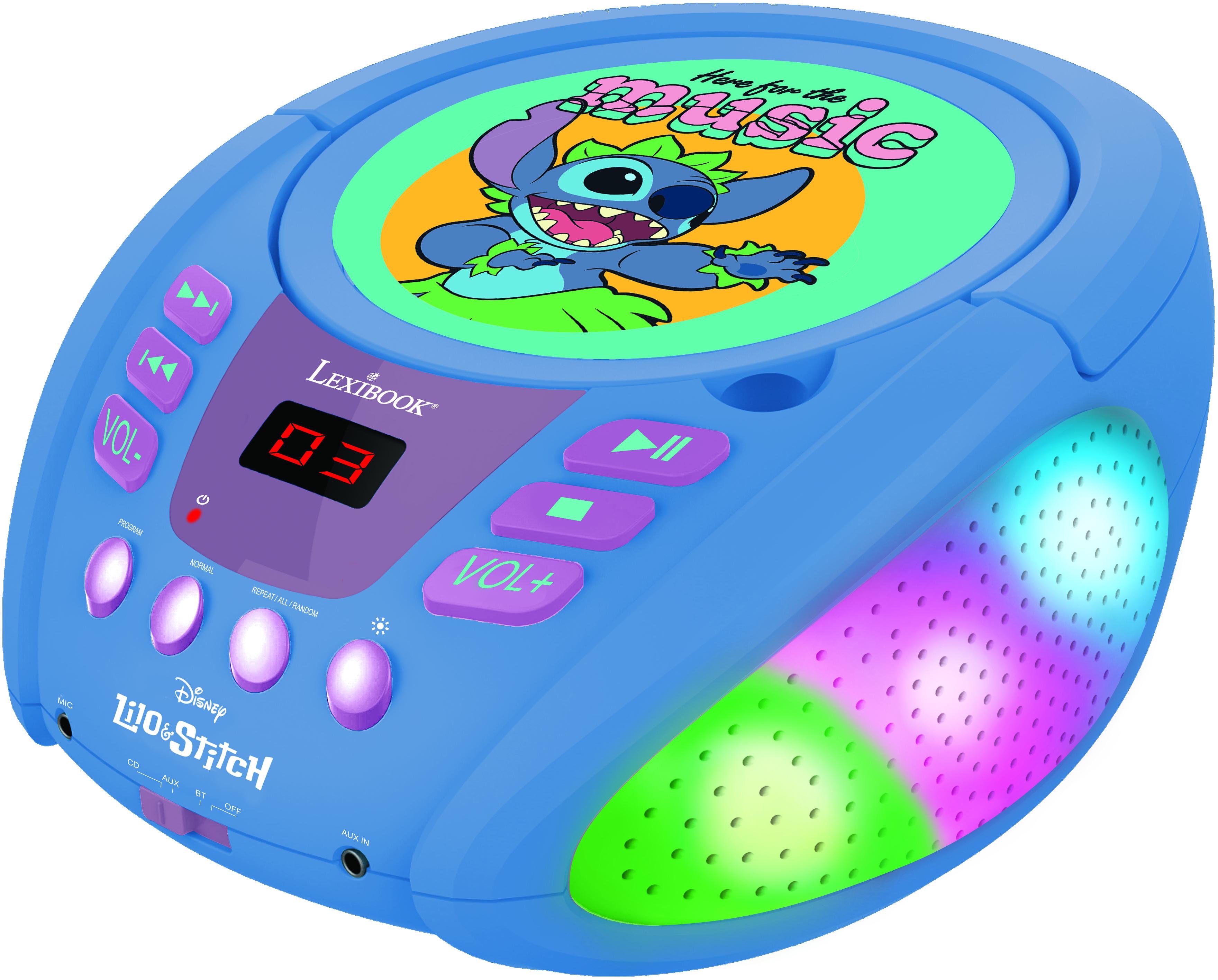 Lexibook Svietiaci Bluetooth CD prehrávač Disney Stitch
