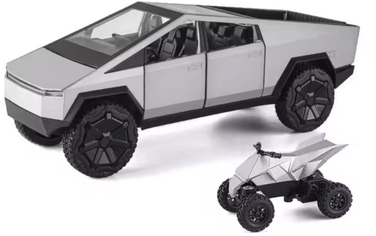 XinHaodi Tesla Cybertruck kovový model 1 : 24, Hračka so zvukom, svetlami pre deti od 6 rokov, Model Tesly