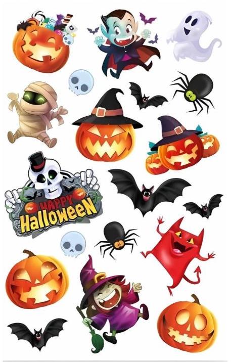 Guirca Dočasné tetovanie detské Happy Halloween 19 ks