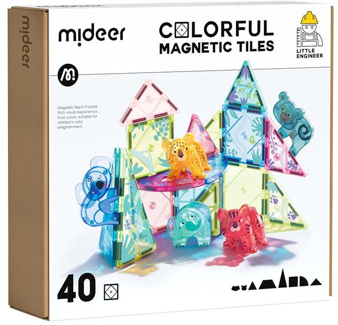 Mideer Farebná magnetická stavebnica zvieratká 40 ks
