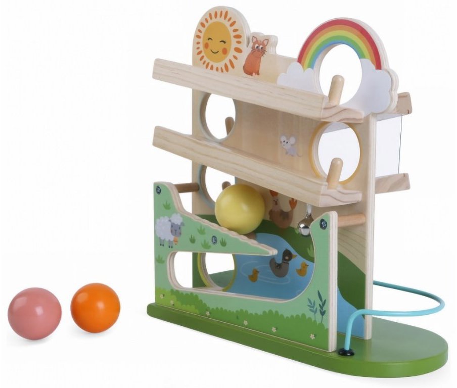 Derrson Dřevěná kuličková dráha Happy farm