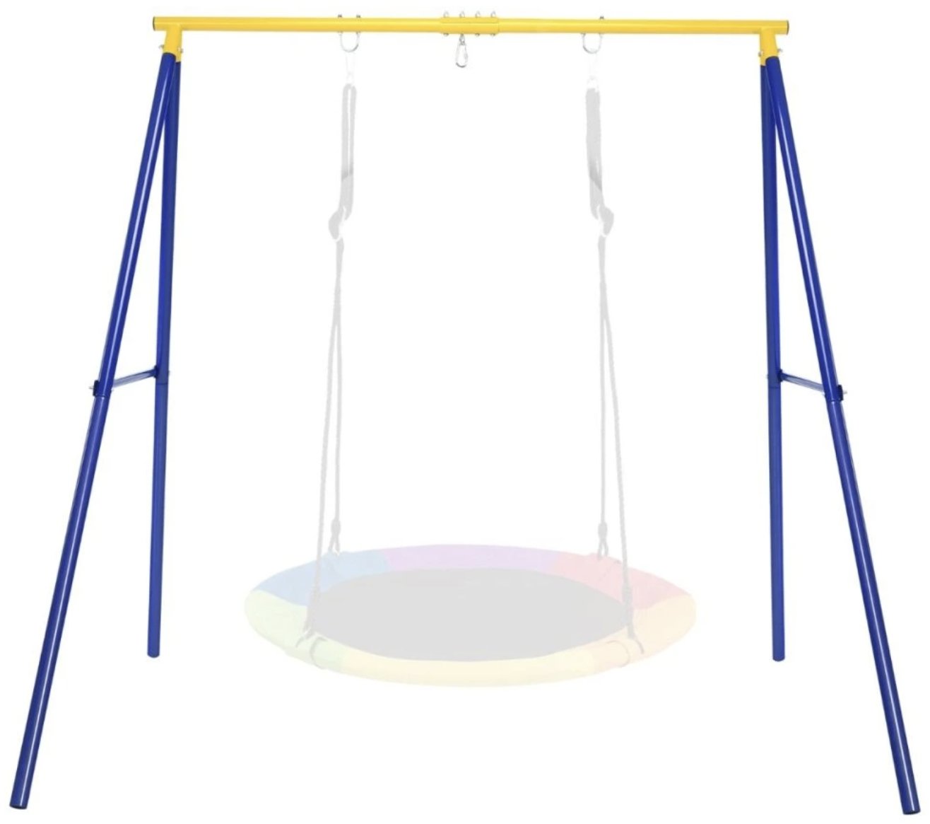 Costway Záhradný kovový rám na hojdačku Frame, modro-žltý