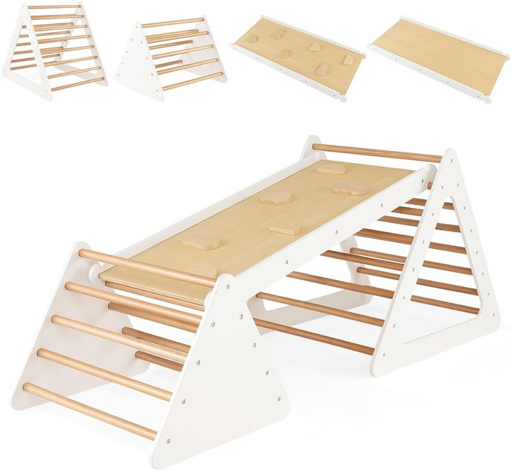 Costway Montessori Piklerove trojuholníky s doskou – sada Natural