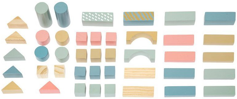 Atmosphera Sada dřevěných hracích kostiček 50 kusů