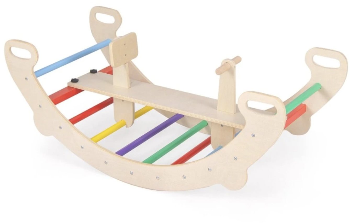 Costway Montessori dřevěná houpačka 4v1 Color