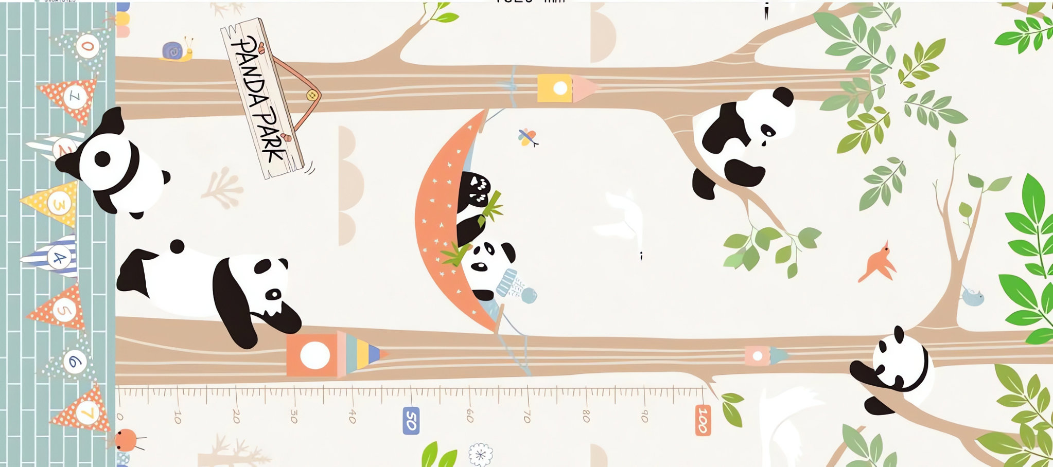 KIK KX4503 Vzdelávacia penová obojstranná podložka PANDA PARK, 180 × 200 cm