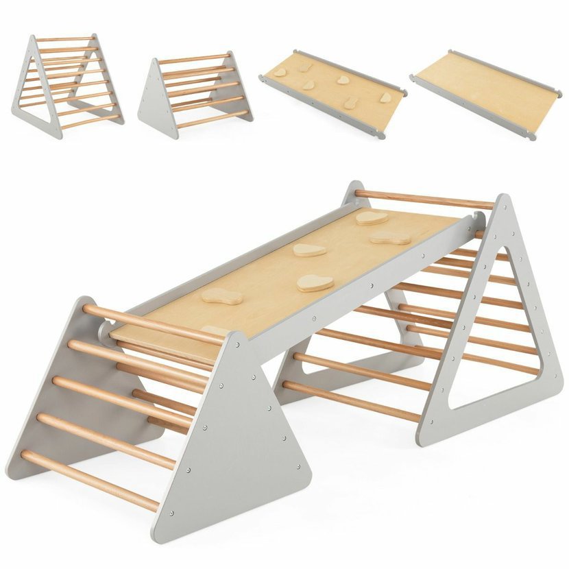 Costway Montessori ihrisko 3 v 1, sivé