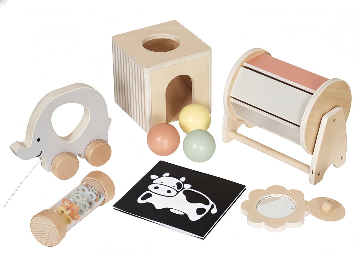 Derrson Sada montessori hračiek pre bábätká 0 až 12 mesiacov edukatívny box